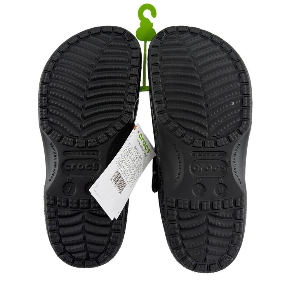 Crocs Unisex Black Baya Glitter Clogs Size M's 7 W's 9 - Picture 10 of 12
